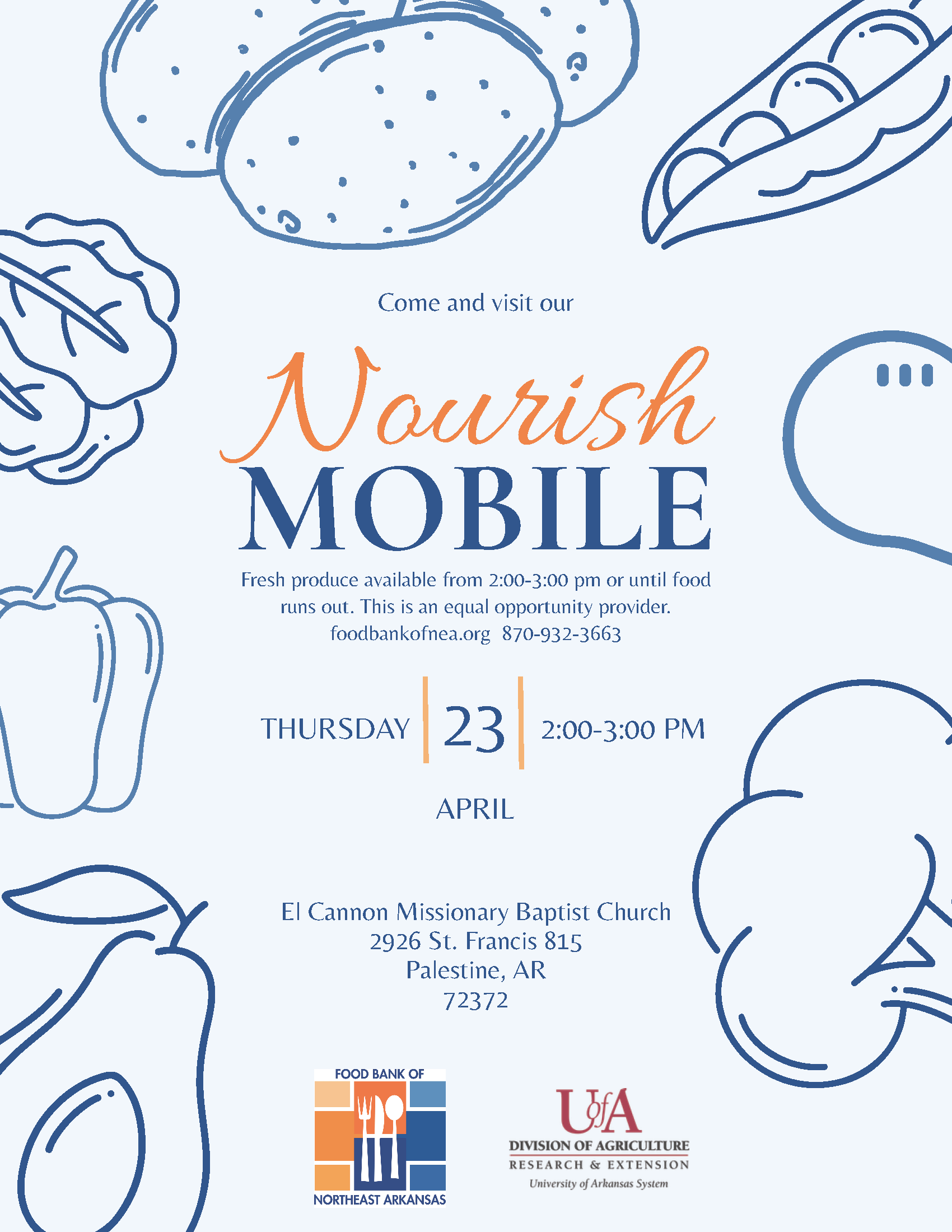 Nourish Mobile Thursday April 23, 2026 from 2-3 p.m.