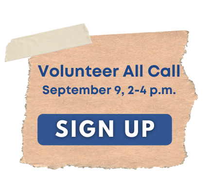 Volunteer All Call September 9 from 2 to 4 p.m.